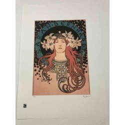 Alphonse Mucha lithographie hors set 50x70 cm