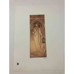 Lithographie von Alphonse Mucha, Offset 50x70 cm