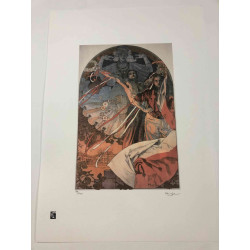 Litografia Alphonse'a Muchy off-setowa o wymiarach 50x70 cm