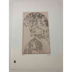 Litografía de Alphonse Mucha en off set 50x70 cm