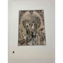 Litografía de Alphonse Mucha en off set 50x70 cm