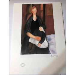 Amedeo Modigliani Lithographie Offset 50x70 cm Archives Paris