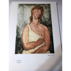 Amedeo Modigliani Lithographie Offset 50x70 cm Archives Paris