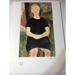 Amedeo Modigliani Lithographie Offset 50x70 cm Archives Paris