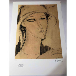 Amedeo Modigliani Lithographie Offset 50x70 cm Archives Paris