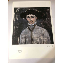 Amedeo Modigliani Lithographie Offset 50x70 cm Archives Paris