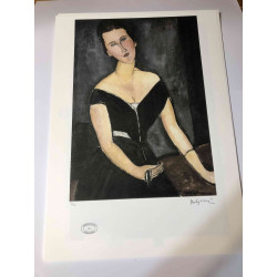 Amedeo Modigliani Lithographie Offset 50x70 cm Archives Paris