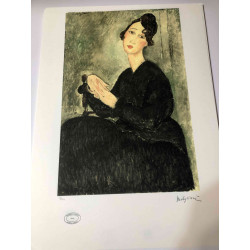 Amedeo Modigliani Lithographie Offset 50x70 cm Archives Paris