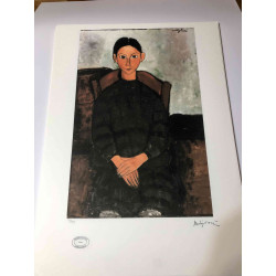 Amedeo Modigliani Lithographie Offset 50x70 cm Archives Paris
