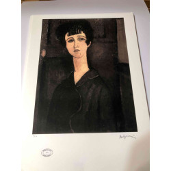 Amedeo Modigliani Lithographie Offset 50x70 cm Archives Paris