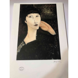 Amedeo Modigliani Lithographie Offset 50x70 cm Archives Paris