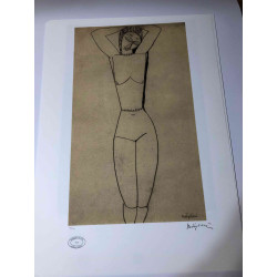 Litografía de Amedeo Modigliani sobre plató 50x70 cm Archivos París