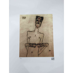 Egon Schiele Lithografie offsetuitgave 200 cm 50x70