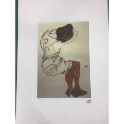 Egon Schiele Lithographie Off-Set-Edition 200 cm 50x70