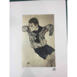 Egon Schiele Lithografie offsetuitgave 200 cm 50x70