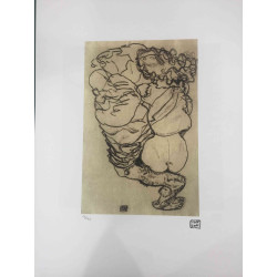 Egon Schiele Lithografie offsetuitgave 200 cm 50x70