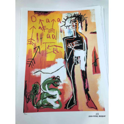 Offset litograficzny Basquiata o wymiarach 50x70 cm, certyfikowany
