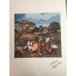 Antonio Ligabue litografia off set cm 50x70