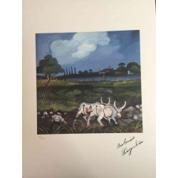 Antonio Ligabue litografia off set cm 50x70