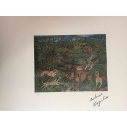 Antonio Ligabue litografia off set cm 50x70