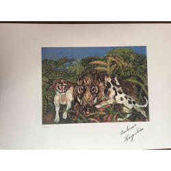 Antonio Ligabue litografia off set cm 50x70