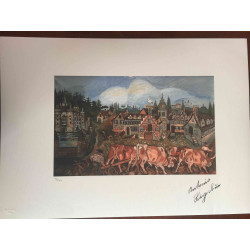 Antonio Ligabue litografia off set cm 50x70