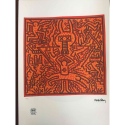 Keith Haring Lithografie off set 50x70 cm gecertificeerd