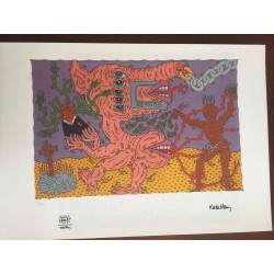 Keith Haring Lithografie off set 50x70 cm gecertificeerd