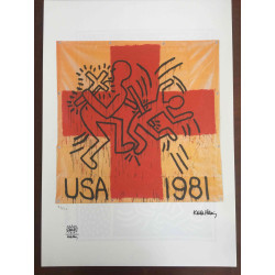 Keith Haring Lithografie off set 50x70 cm gecertificeerd