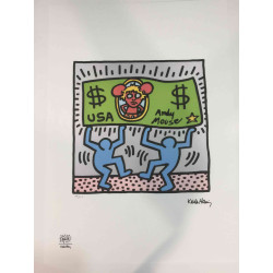 Keith Haring 50x70 cm-ko litografia-sorta ziurtatua