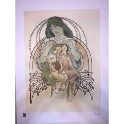 Alphonse Mucha litografia off set cm 50x70