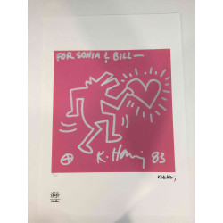 Keith Haring 50x70 cm-ko litografia-sorta ziurtatua
