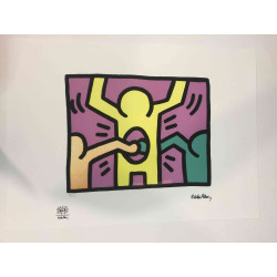 Keith Haring 50x70 cm-ko litografia-sorta ziurtatua