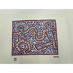 Keith Haring Litografía off set 50x70 cm certificada
