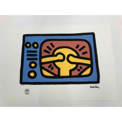 Keith Haring 50x70 cm-ko litografia-sorta ziurtatua