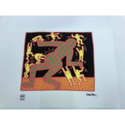 Keith Haring 50x70 cm-ko litografia-sorta ziurtatua