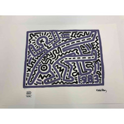 Keith Haring 50x70 cm-ko litografia-sorta ziurtatua