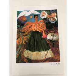 Frida Khalo Lithografie off set 50x70 cm gecertificeerd