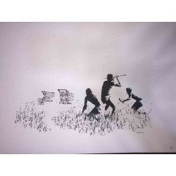 Litografia de Banksy off set 50x70 cm edição POW