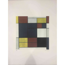 Pieter Cornelis Mondriaan Lithografie off set 50x65 cm gecertificeerd
