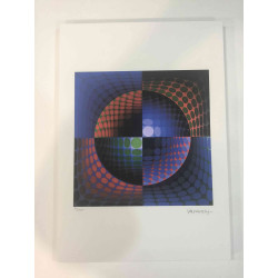 Victor Vasarely Lithografie off set 35x50 cm gecertificeerd