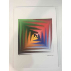 Victor Vasarely Lithografie off set 35x50 cm gecertificeerd