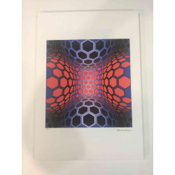Victor Vasarely Lithografie off set 35x50 cm gecertificeerd