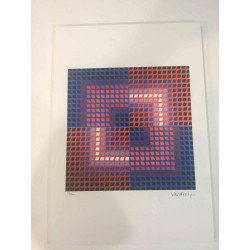 Victor Vasarely Lithografie off set 35x50 cm gecertificeerd