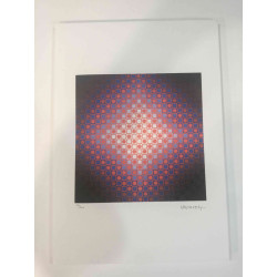 Victor Vasarely Lithografie off set 35x50 cm gecertificeerd