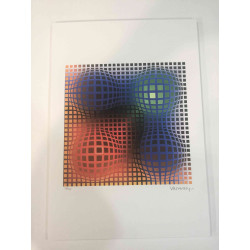 Victor Vasarely Lithografie off set 35x50 cm gecertificeerd