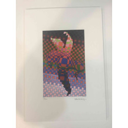 Victor Vasarely Lithografie off set 35x50 cm gecertificeerd