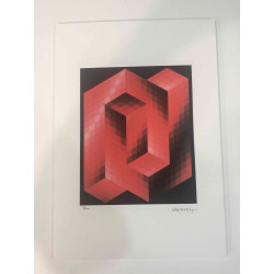 Victor Vasarely Lithographie Offset 35x50 cm zertifiziert