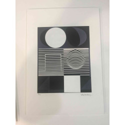 Victor Vasarely Lithographie Offset 35x50 cm zertifiziert