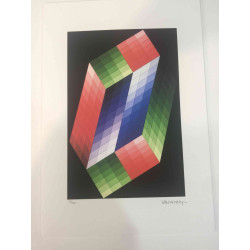 Victor Vasarely Lithographie Offset 35x50 cm zertifiziert